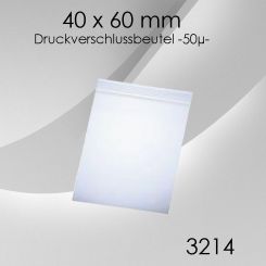 Druckverschlussbeutel 40x 60mm 50µ 