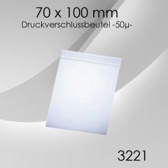 Druckverschlussbeutel 70x 100mm 50µ 