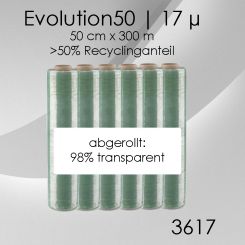 1x Handstretchfolie 50% Recycling 17µ 