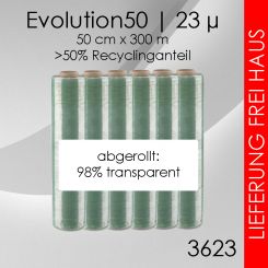 8x Handstretchfolie 50% Recycling 23µ 
