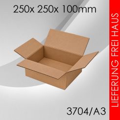 150x Faltkarton A3 - 250x 250x 100mm 