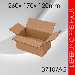 250x Faltkarton A5 - 260x 170x 120mm 