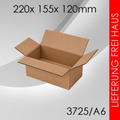 250x Faltkarton A6 - 220x 155x 120mm 