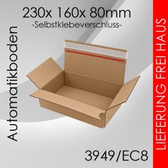 5.400x Automatikkarton EC8 - 230x 160x 80mm 