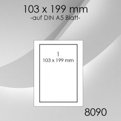 5.000 Etiketten 103x 199mm auf DIN A5-Bogen 