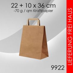 Kraftpapier Tragetaschen 22 x 36cm 250 Stück