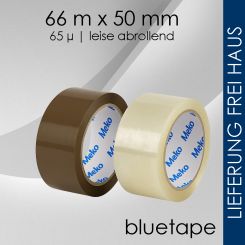 72 Rollen Meko Klebeband bluetape LEISE braun