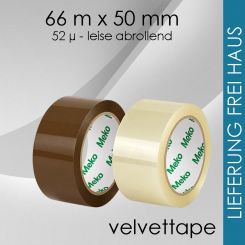 2.592 Rollen Meko Klebeband velvetTape LEISE 2592 Rollen transparent