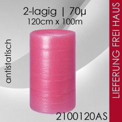 8x antistatische Luftpolsterfolie 50cm x 100m - 80µ 