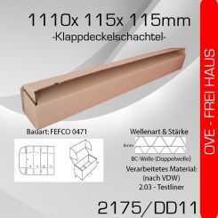 100x Karton 2-wellig DD11 - 1110x 115x 115mm 