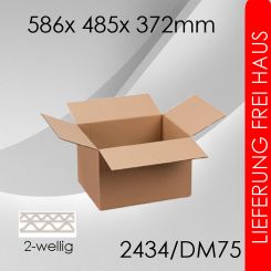 160x Faltkarton 2-wellig DM75 - 586x 485x 372mm 