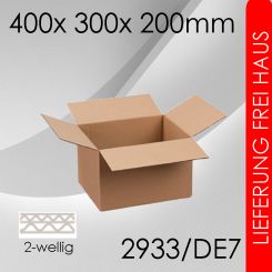 65x Faltkarton 2-wellig DE7 - 400x 300x 200mm 