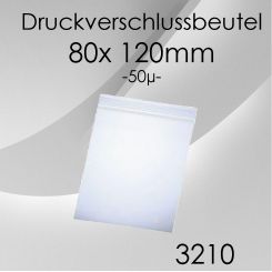 16.000 Druckverschlussbeutel 80x 120mm 50µ 