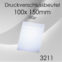 1.000 Druckverschlussbeutel 100x 150mm 50µ 