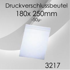 1.000 Druckverschlussbeutel 180x 250mm 50µ 