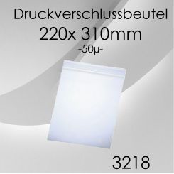 1.000 Druckverschlussbeutel 220x 310mm 50my 