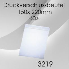 6.000 Druckverschlussbeutel 150x 220mm 50µ 