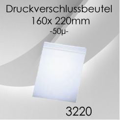 1.000 Druckverschlussbeutel 160x 220mm 50µ 