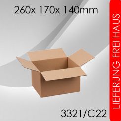 250x Faltkarton C22 - 260x 170x 140mm 