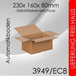 5.400x Automatikkarton EC8 - 230x 160x 80mm 
