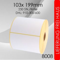 432 Rollen à 250 Stk. Thermoetiketten 103x 199mm 