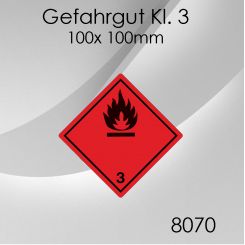 1x 1.000 Stk. Etiketten Gefahrgut Klasse 3  100x 100mm 