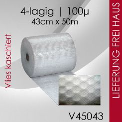 REST 3 Rollen Vlies-Luftpolsterfolie 43cm x 50m - 4-lagig 