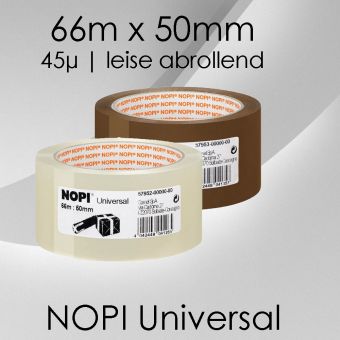 NOPI Universalklebeband 66m x 50mm: Ab 6 Rollen 