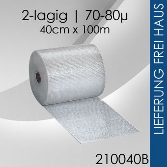 2x Luftpolsterfolie 2-lagig - 40cm x 100m - Business 