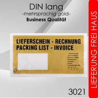 5.000 Lieferscheintaschen DIN lang GOLD 