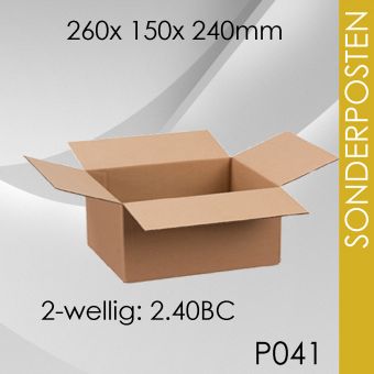 SoPo 90x Faltkarton 2-wellig - 260x 150x 240mm 