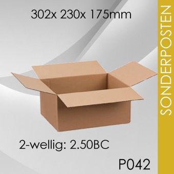 SoPo 180x Faltkarton 2-wellig - 302x 230x 175mm 