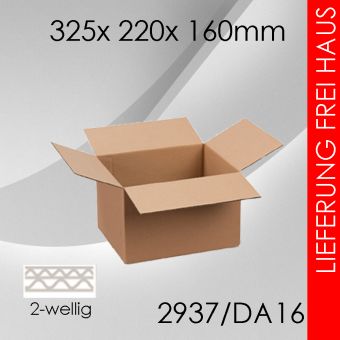 210x Faltkarton 2-wellig DA16 - 325x 220x 160mm 