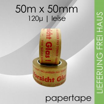 216 Rollen Papierklebeband Vorsicht Glas 120µ leise 