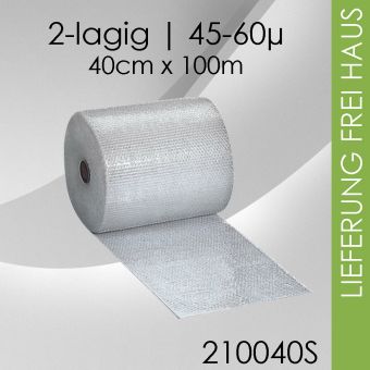 Luftpolsterfolie 2-lagig - 40cm x 100m - Standard 