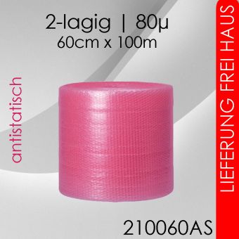 2x antistatische Luftpolsterfolie 60cm x 100m - 80µ 