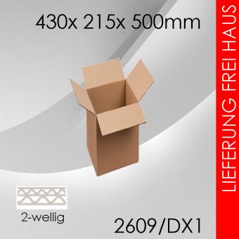 Faltkarton 2-wellig DX1 - 430x 215x 500mm 