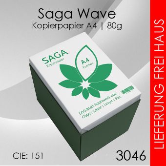 5.000 Blatt Saga Wave Kopierpapier A4 - 80g 