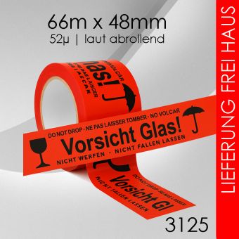 432x Meko warntape "Vorsicht Glas" 52µ 