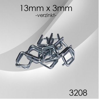 500 Metallklemmen 13mm x 3mm verzinkt 