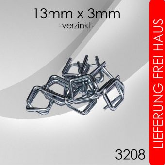 2.000 Metallklemmen 13mm x 3mm verzinkt 