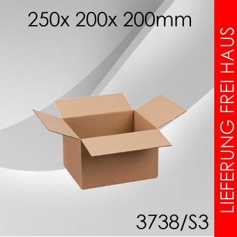 160x Faltkarton S3 - 250x 200x 200mm 