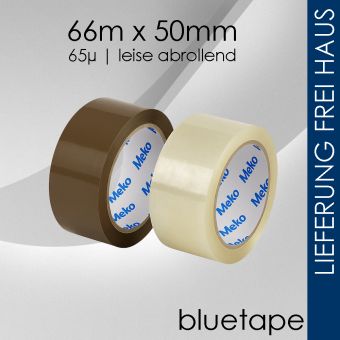 324 Rollen Meko Klebeband bluetape LEISE transparent