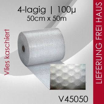 Ab 2 Rollen Vlies-Luftpolsterfolie 40cm x 50m - 4-lagig 