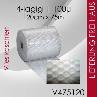 4x Vlies-Luftpolsterfolie 120cm x 75m - 4-lagig 