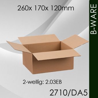 B-Ware:140x Faltkarton 2-wellig DA5 - 260x 170x 120mm 
