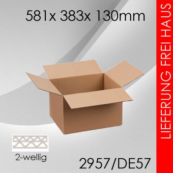 Faltkarton 2-wellig DE57 - 581x 383x 130mm 