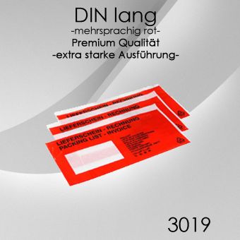 PREMIUM Lieferscheintaschen DIN lang ROT 