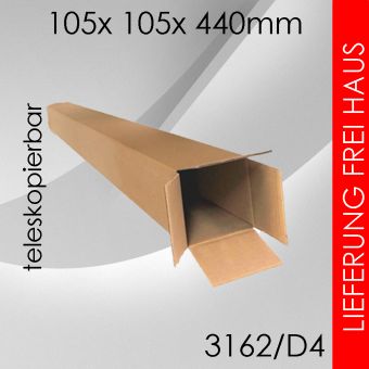 2.560x Teleskopkarton D4 - 105x 105x 440mm 