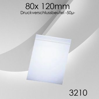Druckverschlussbeutel 80x 120mm 50µ 